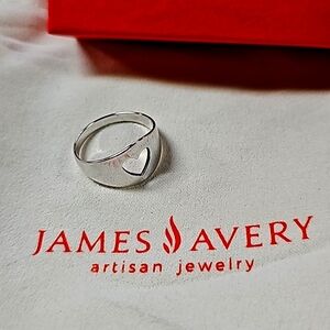 Retired James Avery WIDE Cut Out Heart Center Ring Vintage